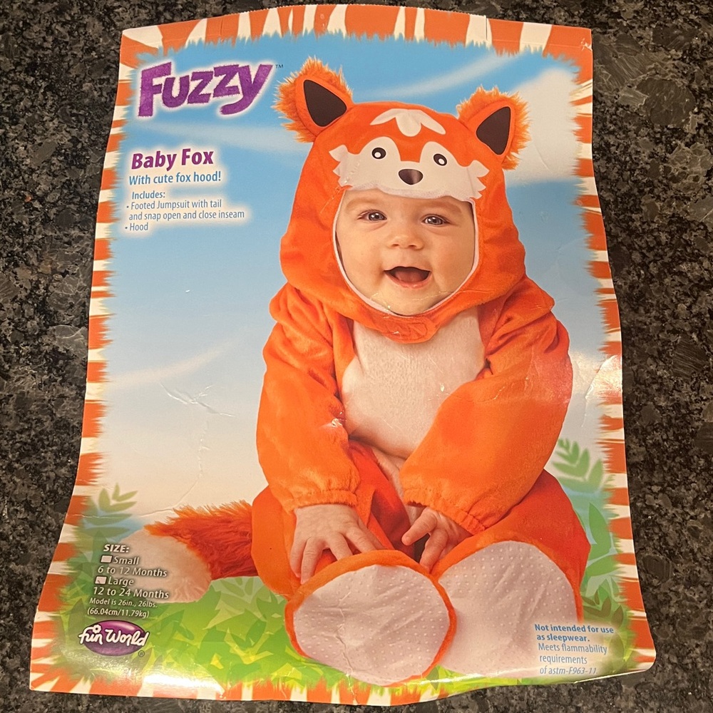Fuzzy Baby Fox Costume with Hood